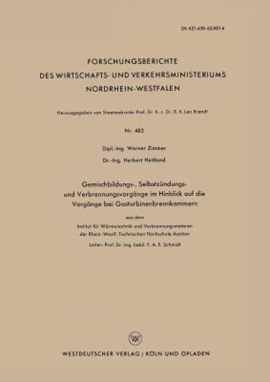 Gemischbildungs-, Selbstzündungs- und Verbrennungsvorgänge im Hinblick auf die Vorgänge bei Gasturbinenbrennkammern