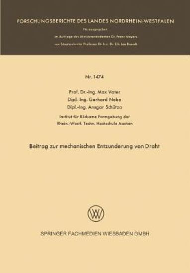 Beitrag zur mechanischen Entzunderung von Draht