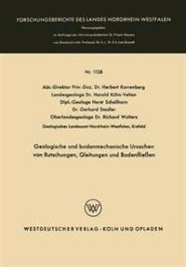 Geologische und bodenmechanische Ursachen von Rutschungen, Gleitungen und Bodenfließen
