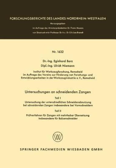 Untersuchungen an schneidenden Zangen