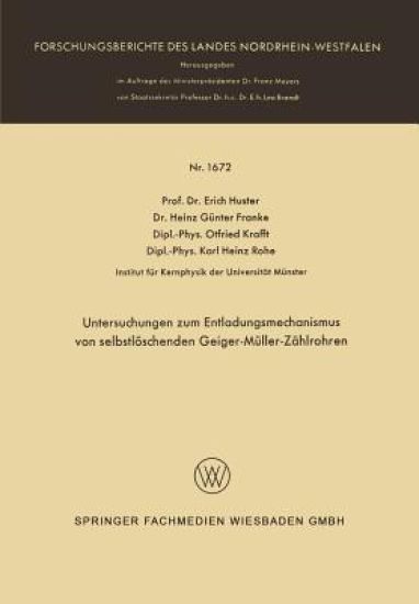 Untersuchungen zum Entladungsmechanismus von selbstlöschenden Geiger-Müller-Zählrohren