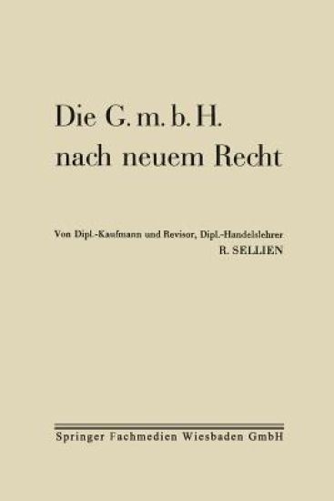Die G.m.b.H. nach neuem Recht