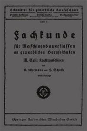 Fachkunde für Maschinenbauerklassen an gewerblichen Berufsschulen