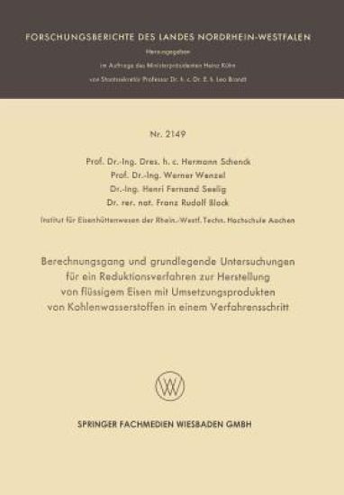 Berechnungsgang und grundlegende Untersuchungen für ein Reduktionsverfahren zur Herstellung von flüssigem Eisen mit Umsetzungsprodukten von Kohlenwasserstoffen in einem Verfahrensschritt
