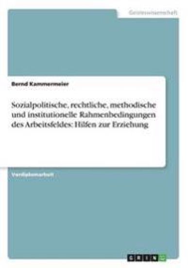 Sozialpolitische, rechtliche, methodische und institutionelle Rahmenbedingungen des Arbeitsfeldes
