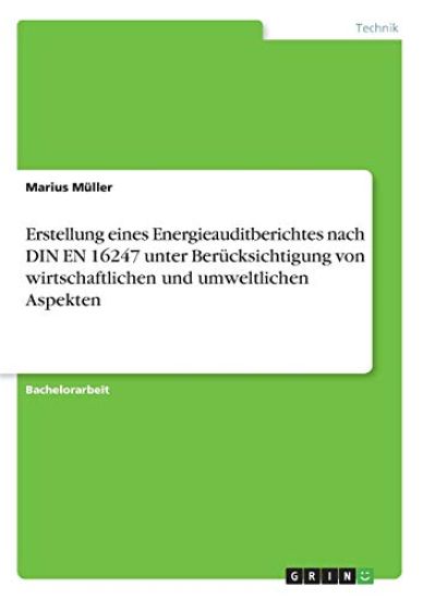 Erstellung eines Energieauditberichtes nach DIN EN 16247 unter Berücksichtigung von wirtschaftlichen und umweltlichen Aspekten