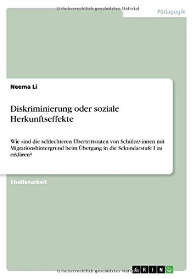 Diskriminierung oder soziale Herkunftseffekte