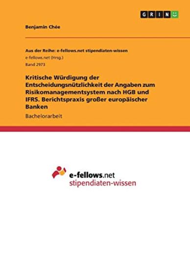 Kritische Würdigung der Entscheidungsnützlichkeit der Angaben zum Risikomanagementsystem nach HGB und IFRS. Berichtspraxis großer europäischer Banken