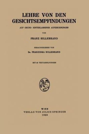 Lehre von den Gesichtsempfindungen
