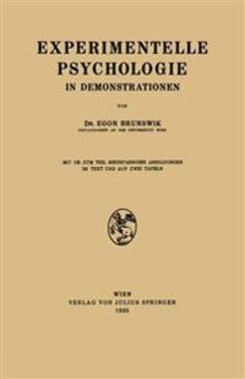 Experimentelle Psychologie in Demonstrationen