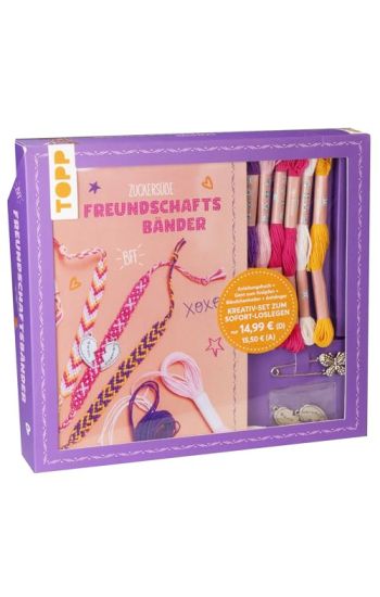 Kreativ-Set Zuckersüße Freundschaftsbänder. Mit Anleitungsbuch und Material