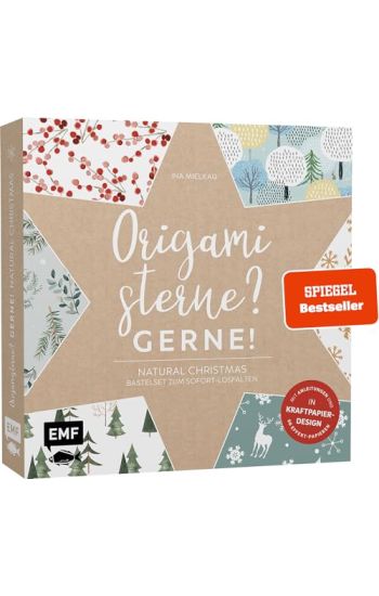Origamisterne? Gerne! - Natural Christmas - Weihnachtliches Bastelset zum Sofort-Losfalten