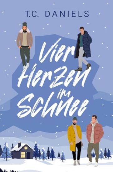 Vier Herzen im Schnee