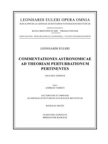 Commentationes Astronomicae Ad Theoriam Perturbationum Pertinentes