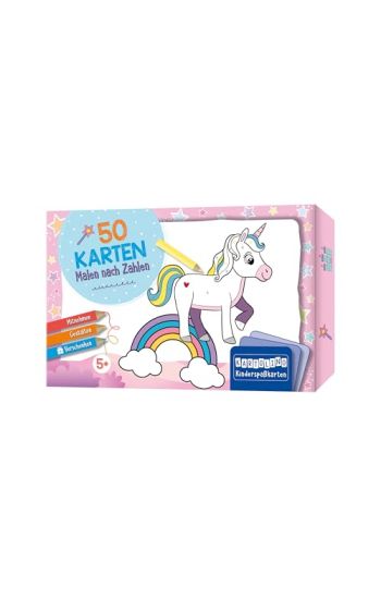50 Karten Malen nach Zahlen - Regenbogenwelt
