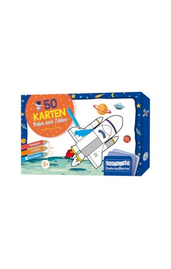 50 Karten Malen nach Zahlen - Weltraum