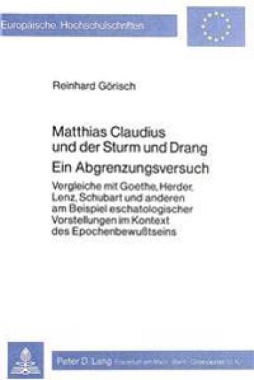 Matthias Claudius Und Der Sturm Und Drang- Ein Abgrenzungsversuch