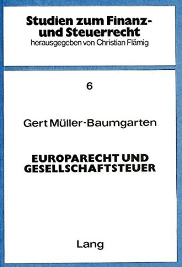 Europarecht Und Gesellschaftsteuer