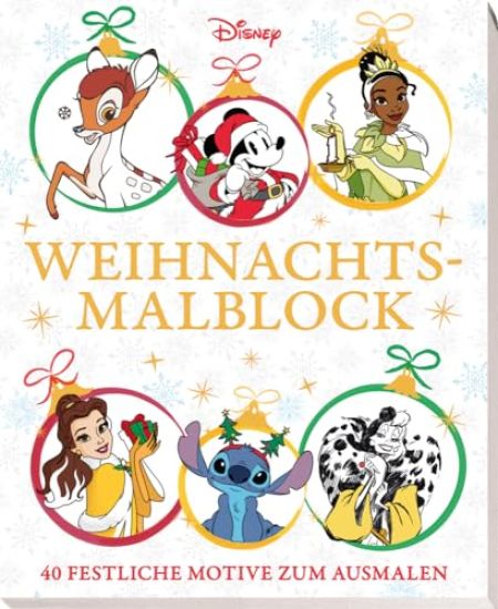 Disney: Weihnachtsmalblock: 40 festliche Motive zum Ausmalen