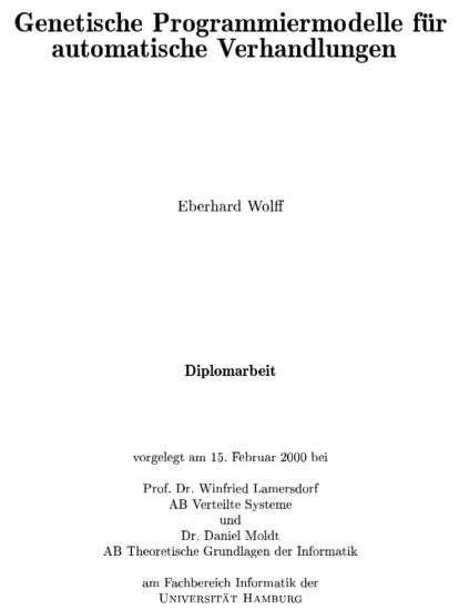 Genetische Programmiermodelle für automatische Verhandlungen