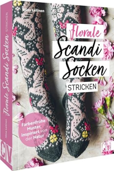 Florale Scandi-Socken stricken