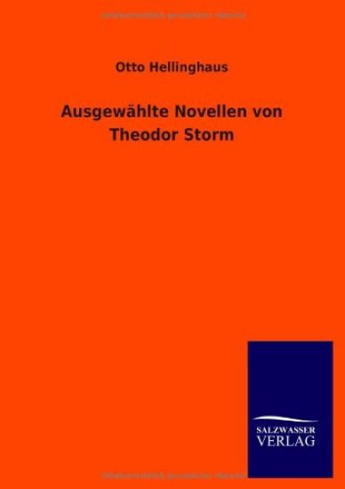 Ausgew Hlte Novellen Von Theodor Storm