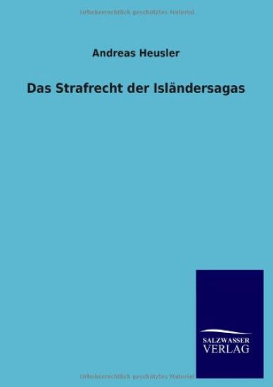 Das Strafrecht Der Islandersagas