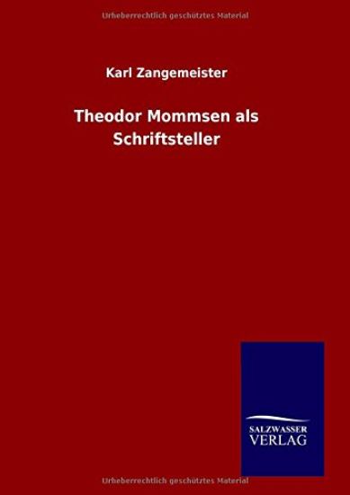 Theodor Mommsen als Schriftsteller
