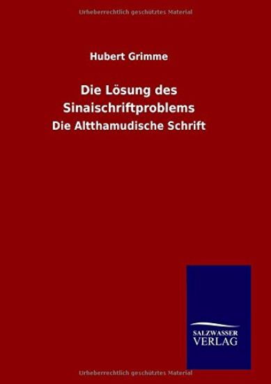 Die Lösung des Sinaischriftproblems