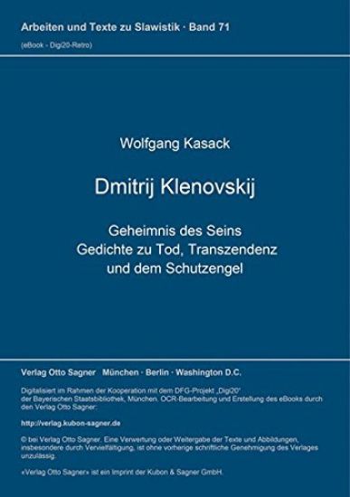 Dmitrij Klenovskij. Geheimnis Des Seins. Gedichte Zu Tod, Transzendenz Und Dem Schutzengel