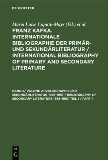 Kommentierte Bibliographie Der Sekundärliteratur 1955-1997