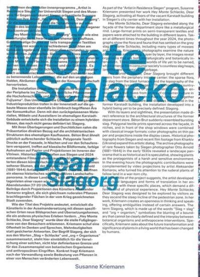 Susanne Kriemann: Hey Monte Schlacko / Dear Slagorg