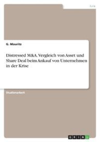 Distressed M&A. Vergleich von Asset und Share Deal beim Ankauf von Unternehmen in der Krise