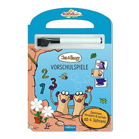 Trötsch Jan und Henry Schreib und wisch weg Pappenbuch Vorschulspiele