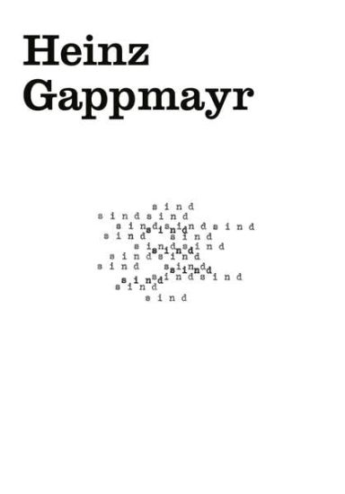 Cahier #1 - Heinz Gappmayr