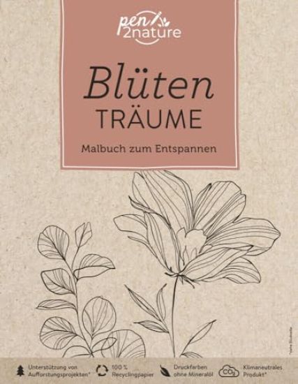 Blütenträume - Malbuch zum Entspannen. Umweltfreundliche Ausmalbilder für Erwachsene