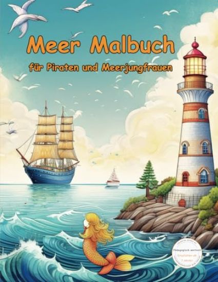 Meer-Malbuch für Piraten und Meerjungfrauen