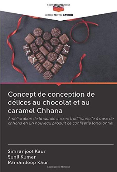 Concept de conception de délices au chocolat et au caramel Chhana
