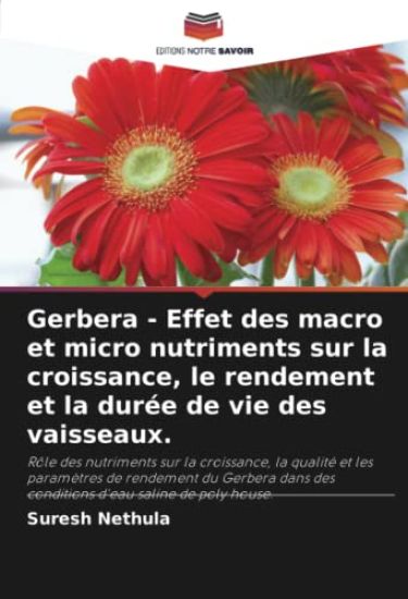 Gerbera - Effet des macro et micro nutriments sur la croissance, le rendement et la durée de vie des vaisseaux.