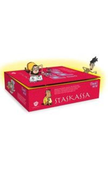 Staskassa. Norskfaglege spel og aktivitetar for 5.-7. trinn. 1 ressursbok. 1 spelebrett. 1 spelkort. 6 spelebrikker. 6 terningar. 2 timeglas. 1 CD