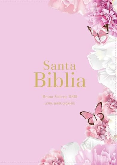 Biblia Rvr 1960 Letra Súper Gigante Símil Piel Rosa Claro (Bible Rvr 1960 Super Giant Print Leatherlike Light Pink Butterfly (Spanish Edition)
