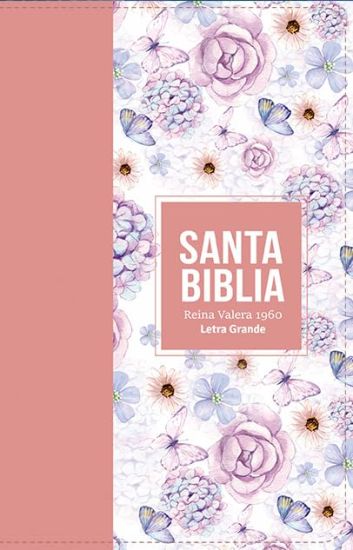 Biblia Rvr 1960 Letra Grande Tamaño Manual Símil Piel Rosa Claro( Bible Rvr 1960 Large Print Handsize Leatherlike Butterfly Light Pink (Spanish Editio