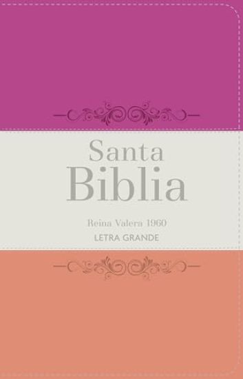 Biblia Rvr 1960 Letra Grande Tamaño Manual Tricolor Fucsia Crema Melón Con Cierre E Índice (Bible Rvr 1960 Large Print Handsize Leatherlike Tricolor F