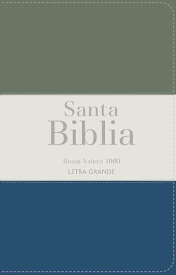 Biblia Rvr 1960 Letra Grande Tamaño Manual Tricolor Verde Oscuro Crema Turquesa Oscuro Con Cierre E Índice (Bible Rvr 1960 Large Print Handsize Leathe