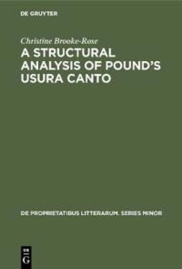 A Structural Analysis of Pound’s Usura Canto