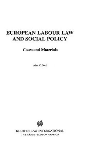 European Labour Law and Social Policy