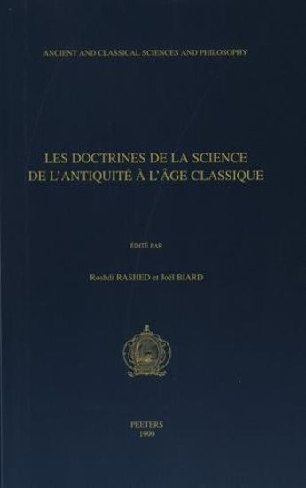 Les doctrines de la science de l'antiquité à l'âge classique