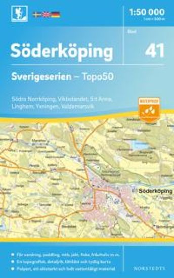 41 Söderköping Sverigeserien Topo50 : Skala 1:50 000