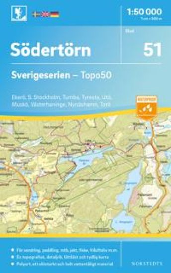 51 Södertörn Sverigeserien Topo50 : Skala 1:50 000