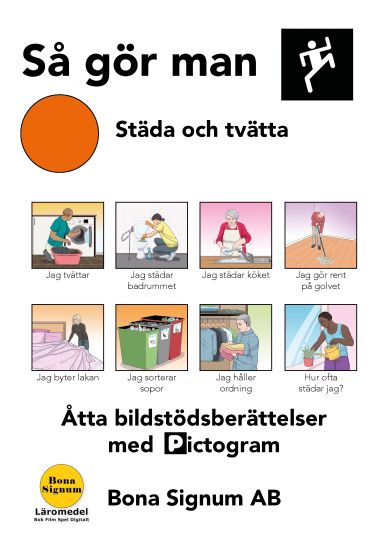 Så gör man, tema städa och tvätta, en bok med pictogram